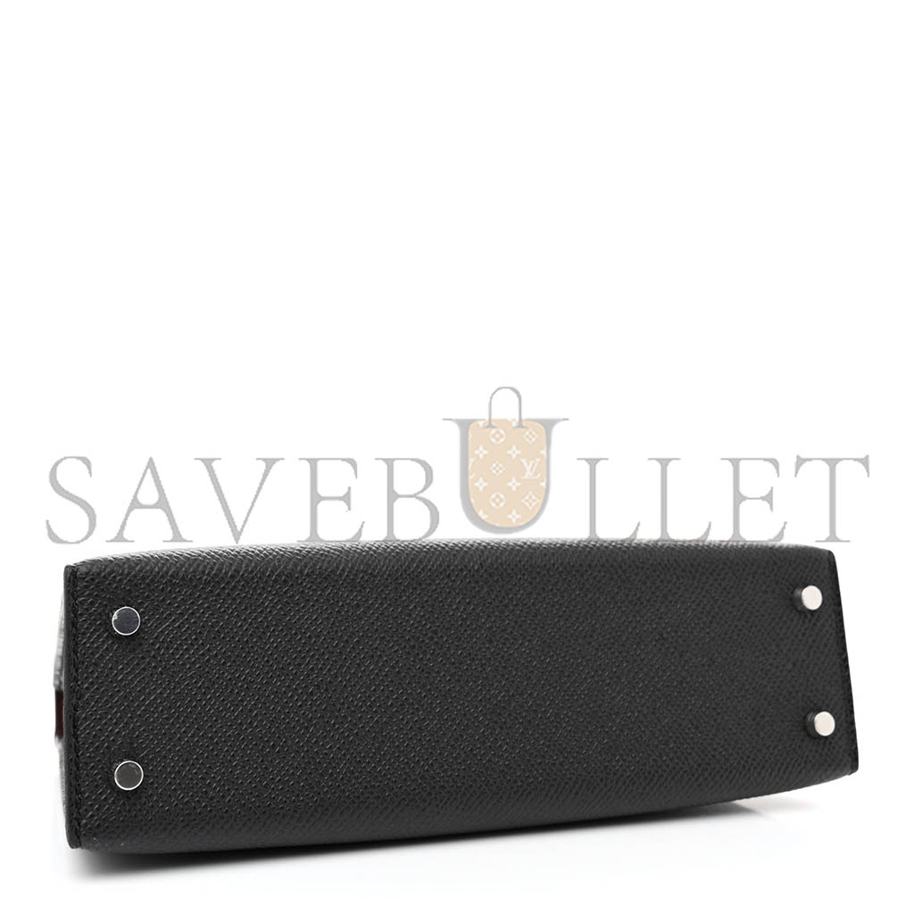 H**mes master epsom mini kelly sellier 20 black silver buckle (19*12*5.5cm)